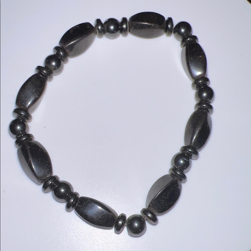 Hematite Beaded Stretch Bracelet - Women's Jewelry